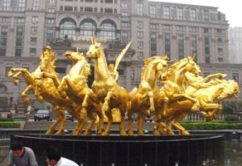 大門口金馬雕塑廠家 歐式賓館擺件 風景區仿古金馬雕塑