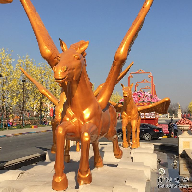 戶外金馬雕塑廠家 歐式創(chuàng)意小品 酒店拉絲金馬雕塑