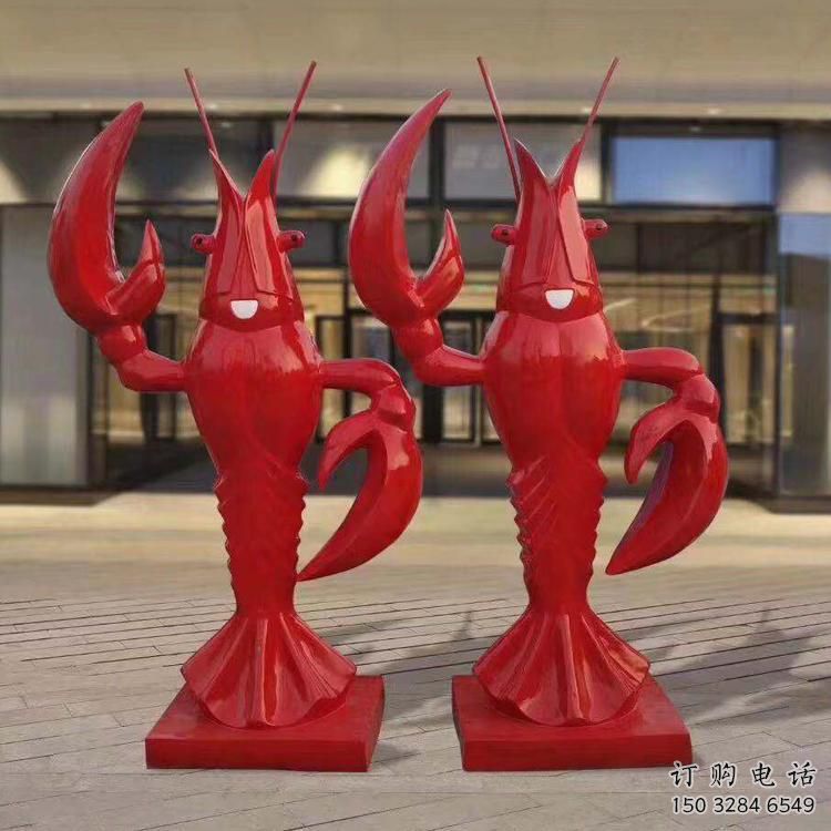 游樂場(chǎng)大蝦雕塑廠家 海洋賓館擺件 卡通大蝦雕塑