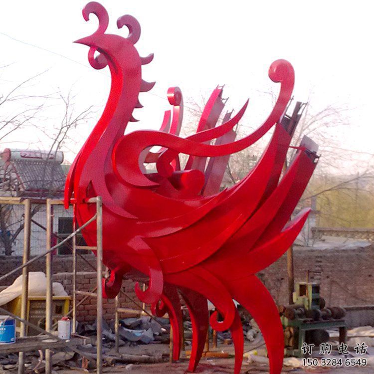 烤漆龍鳳呈祥雕塑廠家 公園廣場現代擺件 