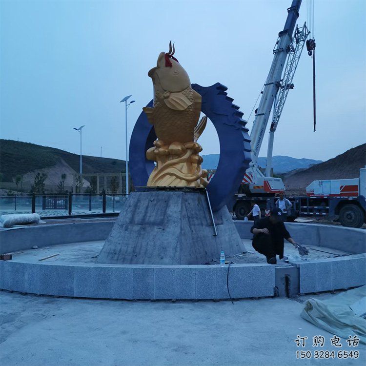 街道魚躍龍門雕塑廠家 戶外創意村口小品 