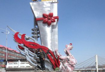 抽象龍鳳呈祥雕塑廠家 大型現(xiàn)代創(chuàng)意小品