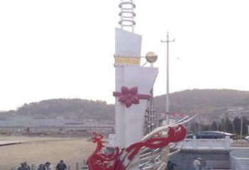 商業(yè)街龍鳳呈祥雕塑廠家 大型步行街現(xiàn)代擺件 