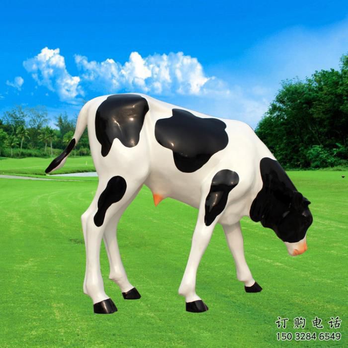 公園奶牛雕塑廠家 中式彩繪小品 風景區仿古奶牛雕塑
