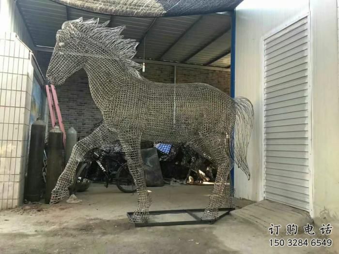 商業街花片馬雕塑廠家 大型戶外擺件 步行街異形花片馬雕塑