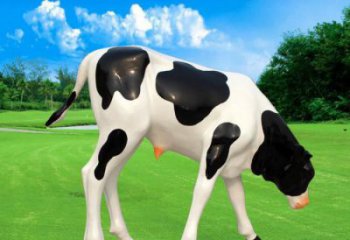 公園奶牛雕塑廠家 中式彩繪小品 風景區仿古奶牛雕塑