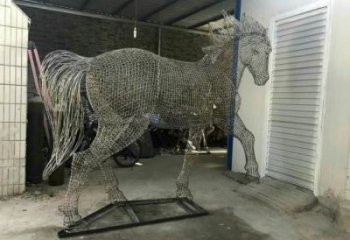 商場花片馬雕塑廠家 中式室內小品 戶外拉絲花片馬雕塑