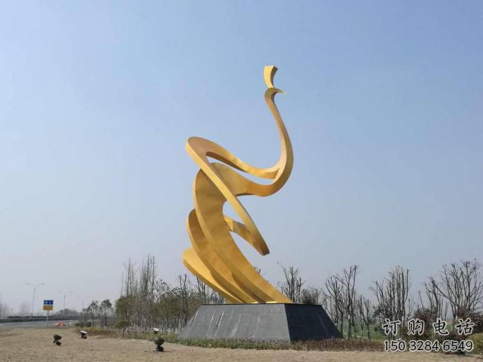 鍛造鳳鳥雕塑廠家 現(xiàn)代噴漆擺件 廣場(chǎng)現(xiàn)代鳳鳥雕塑