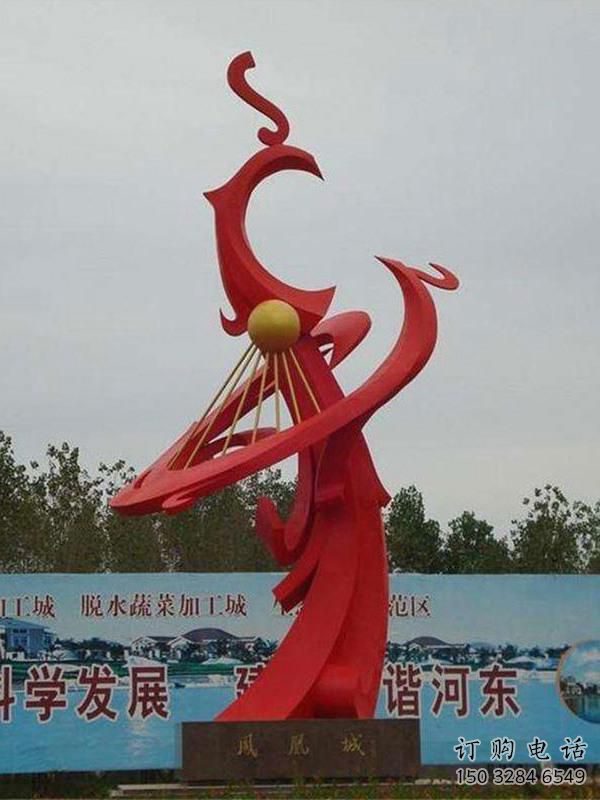 別墅鳳鳥雕塑廠家 卡通噴漆小品 公園廣場鳳鳥雕塑