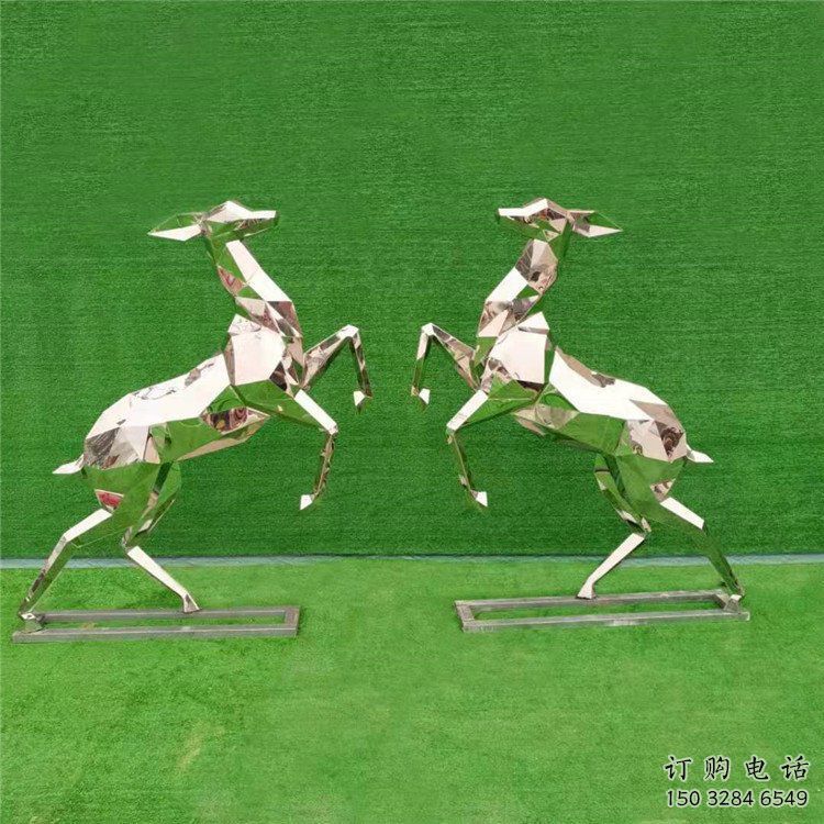 切面小鹿雕塑廠家 現代抽象擺件 商場切面小鹿雕塑