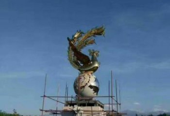 步行街鳳鳥雕塑廠家 創意現代擺件 戶外鏡面鳳鳥雕塑