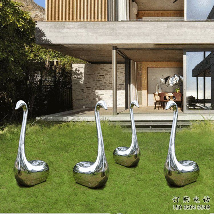 庭院天鵝雕塑廠家 歐式仿真擺件 戶外創意天鵝雕塑