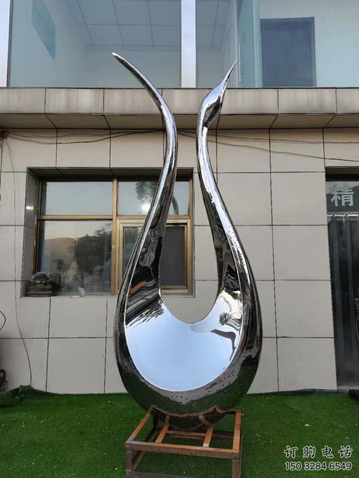 戶外天鵝雕塑廠家 戶外創意小品 酒店拉絲天鵝雕塑