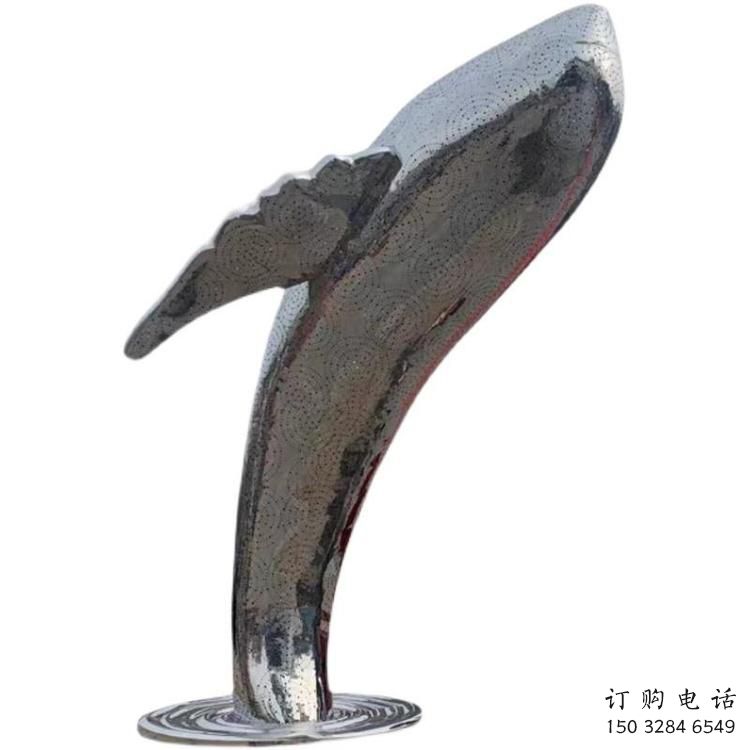 抽象鯨魚雕塑廠家 創意村口擺件 戶外鏡面鯨魚雕塑