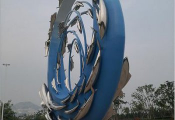 風景區魚群雕塑廠家 中式抽象擺件 現代創意魚群雕塑