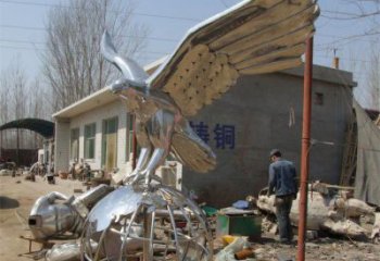 仿真老鷹雕塑廠家 大型創意擺件 公園鋼管老鷹雕塑