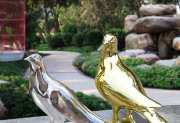 鏡面和平鴿雕塑廠家 現代校園擺件 現代異形和平鴿雕塑