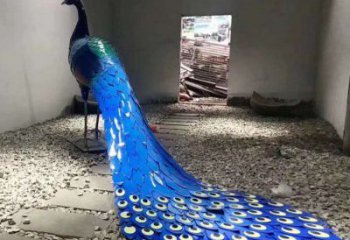 商業街孔雀雕塑廠家 大型抽象擺件 步行街異形孔雀雕塑