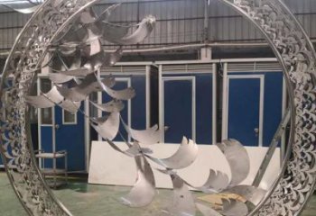 賓館大雁雕塑廠家 歐式仿真小品 村口鏡面大雁雕塑