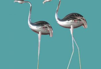 鑄造火烈鳥雕塑廠家 創意村口小品 村口仿真火烈鳥雕塑