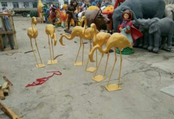 商業街火烈鳥雕塑廠家 大型公園擺件 步行街異形火烈鳥雕塑