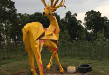 幼兒園麋鹿雕塑廠家 卡通噴漆小品 戶外異形麋鹿雕塑