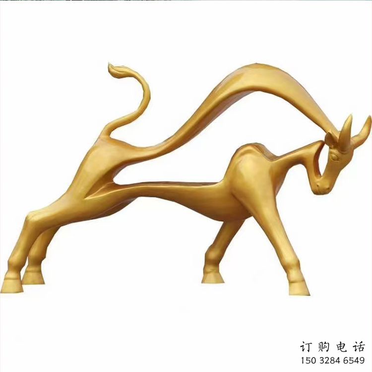 商業街金牛雕塑廠家 大型現代擺件 步行街異形金牛雕塑