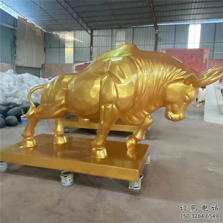 步行街金牛雕塑廠家 大型創意擺件 戶外現代金牛雕塑