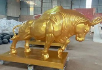 步行街金牛雕塑廠家 大型創意擺件 戶外現代金牛雕塑