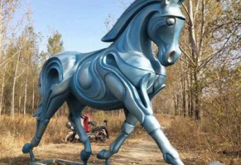 街道駿馬雕塑廠家 創(chuàng)意村口小品 現(xiàn)代拉絲駿馬雕塑