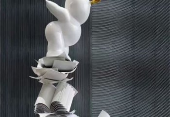 鏡面書(shū)山雕塑廠家 烤漆大型擺件 博物館不銹鋼書(shū)山雕塑