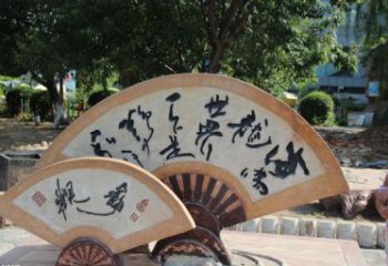 彩繪扇子雕塑廠家 現代廣場擺件 街頭不銹鋼扇子雕塑