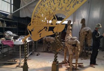 仿古扇形雕塑廠家 公園草地小品 房地產(chǎn)不銹鋼扇形雕塑