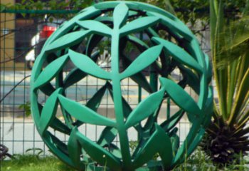 拉絲圓球雕塑廠家 鏤空創意擺件 別墅區不銹鋼圓球雕塑