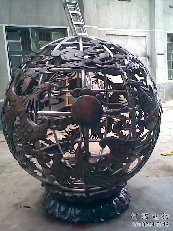 街道地球雕塑廠家 仿古烤漆擺件 大型不銹鋼地球雕塑