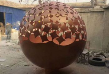 幾何圓球雕塑廠家 發光小品 大門口不銹鋼圓球雕塑