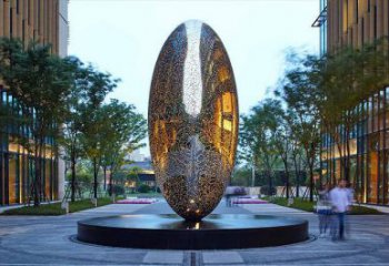 燈光球狀雕塑廠家 公園小品 商業街不銹鋼球狀雕塑