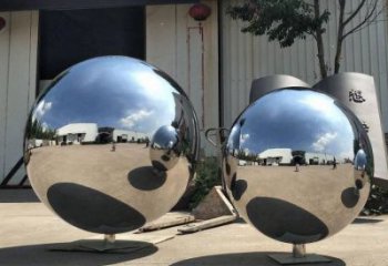 鏡面球狀雕塑廠家  現代創意小品 別墅區不銹鋼球狀雕塑
