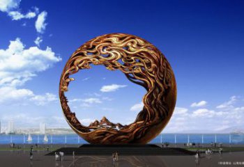 仿古球狀雕塑廠家 現(xiàn)代鏤空小品 房地產(chǎn)不銹鋼球狀雕塑