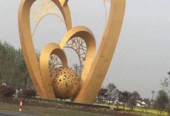 鍍金球狀雕塑廠家 鑄造廣場擺件 戶外不銹鋼球狀雕塑