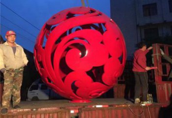 大型商場球狀雕塑廠家 鏤空創(chuàng)意擺件 烤漆不銹鋼球狀雕塑