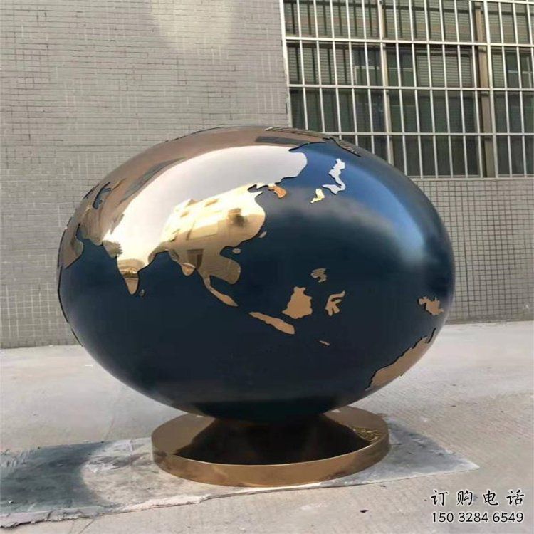 創意地球儀雕塑廠家 啞光教育小品 校園不銹鋼地球儀雕塑