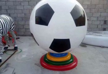 彩繪足球雕塑廠家 公園廣場擺件 街頭不銹鋼足球雕塑