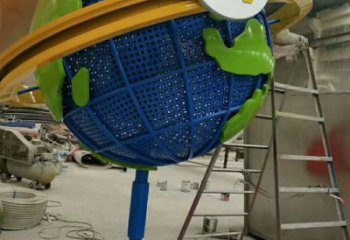 大型商場地球儀雕塑廠家 現代擺件 烤漆不銹鋼地球儀雕塑