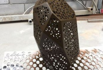 庭院石塊雕塑廠家 草地小品 鍛造不銹鋼石塊雕塑