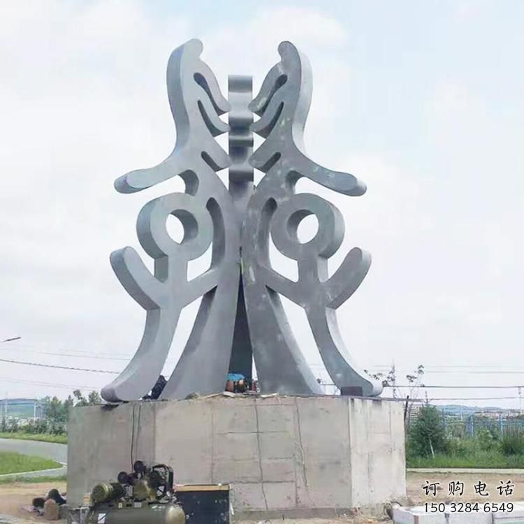 步行街甲骨文雕塑廠家 剪紙小品 鑄造不銹鋼甲骨文雕塑