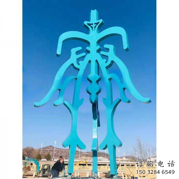 大型甲骨文雕塑廠家 鍛造烤漆小品 戶外不銹鋼甲骨文雕塑