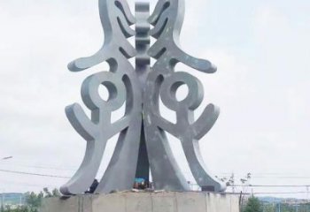 步行街甲骨文雕塑廠家 剪紙小品 鑄造不銹鋼甲骨文雕塑