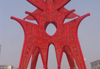 歐式甲骨文雕塑廠家 抽象公園擺件 體育場不銹鋼甲骨文雕塑