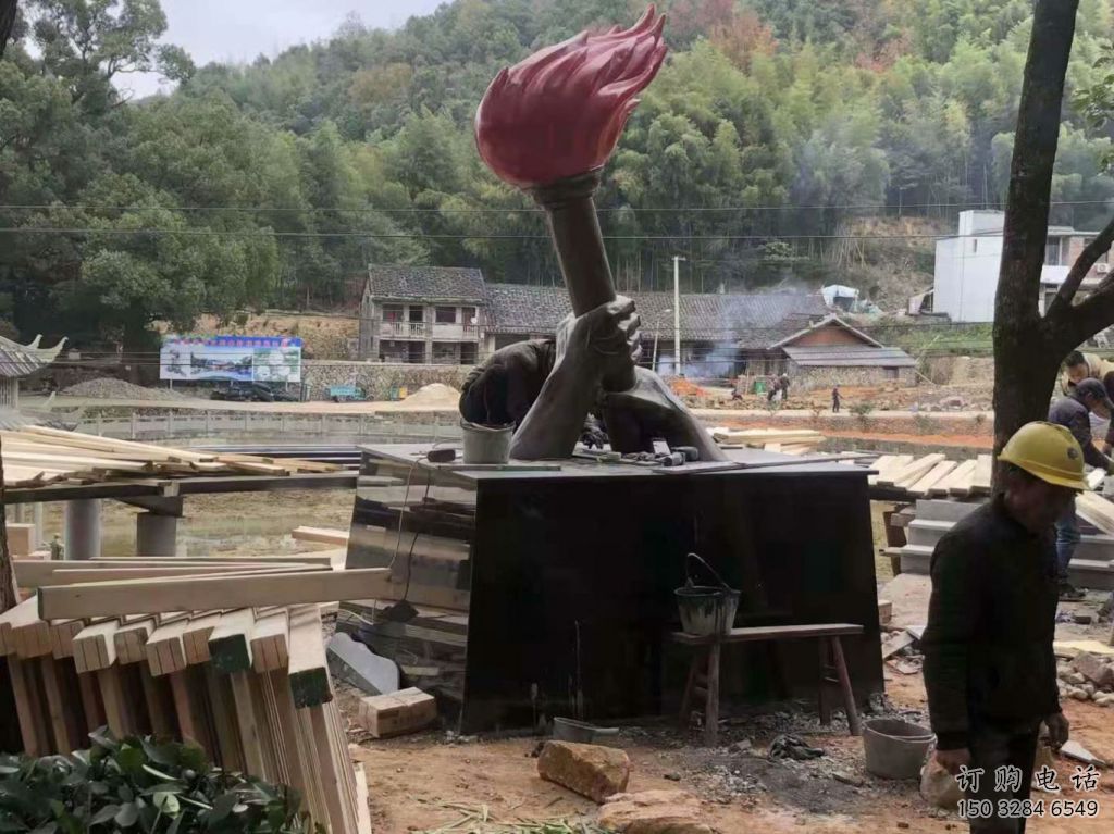 企業火把雕塑廠家 烤漆公園小品 歐式不銹鋼火把雕塑